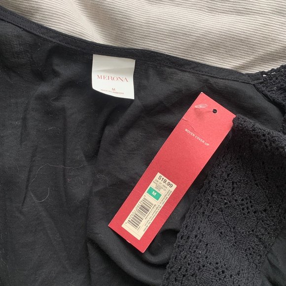 Merona Black Lace Trim Beach Coverup - Picture 4 of 4